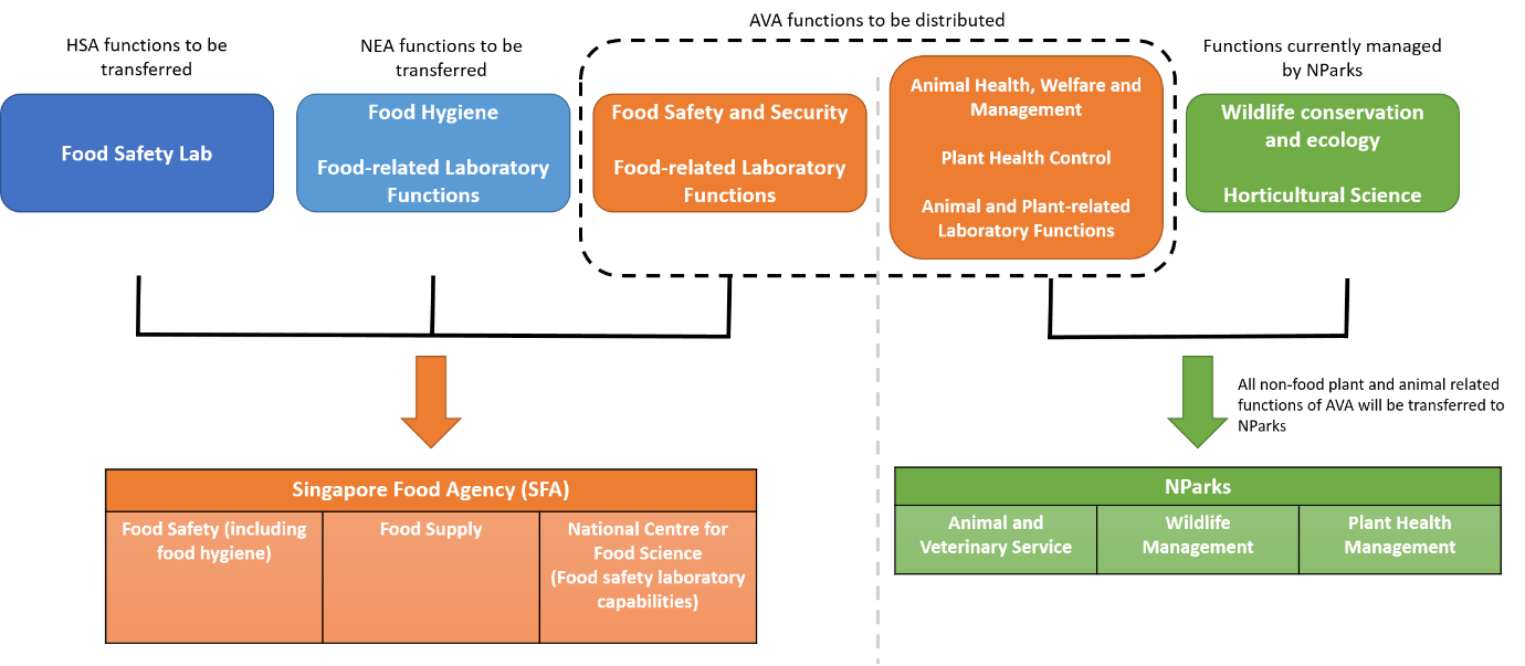 Lead agent. Food Safety Agency. HSA Singapore. Food Supply and Security Policy. Health Control Agency.