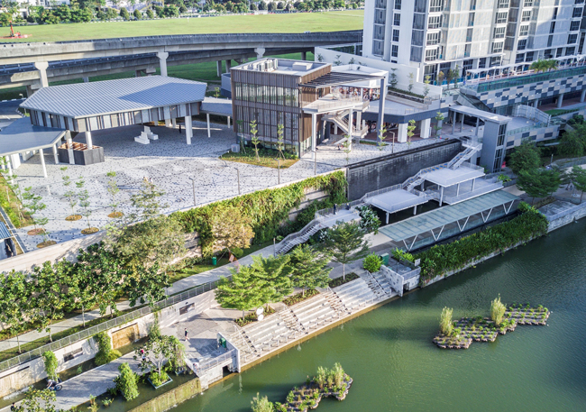 The Punggol Town Square and Punggol Discovery Cube sit by the picturesque My Waterway@Punggol