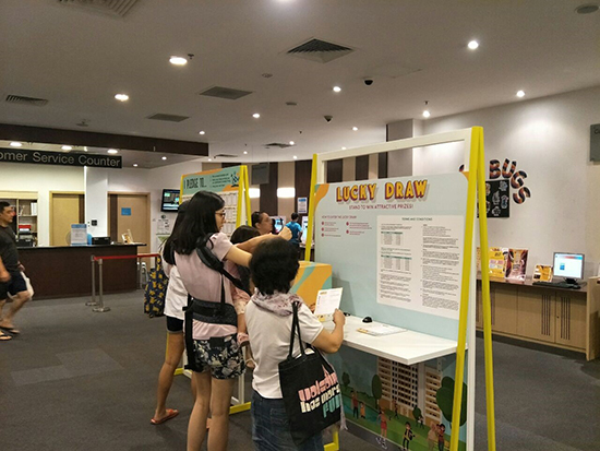 Visitors who take part in the lucky draw stand a chance to win grocery vouchers worth $30.